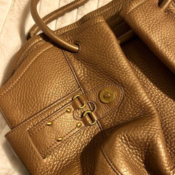 COLE HAAN Village F03 Bronze Leather Shoulder Bag with Gold Hardware - Picture 6 of 7